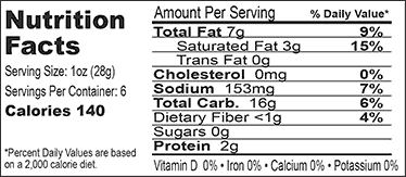 KimPapas Potato Chips Nutrition Facts